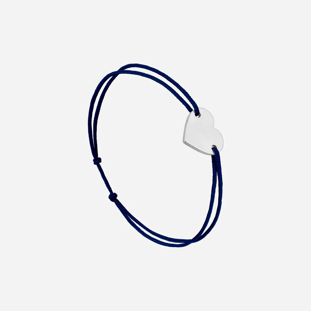 Coeur bleu nuit plaqué argent
