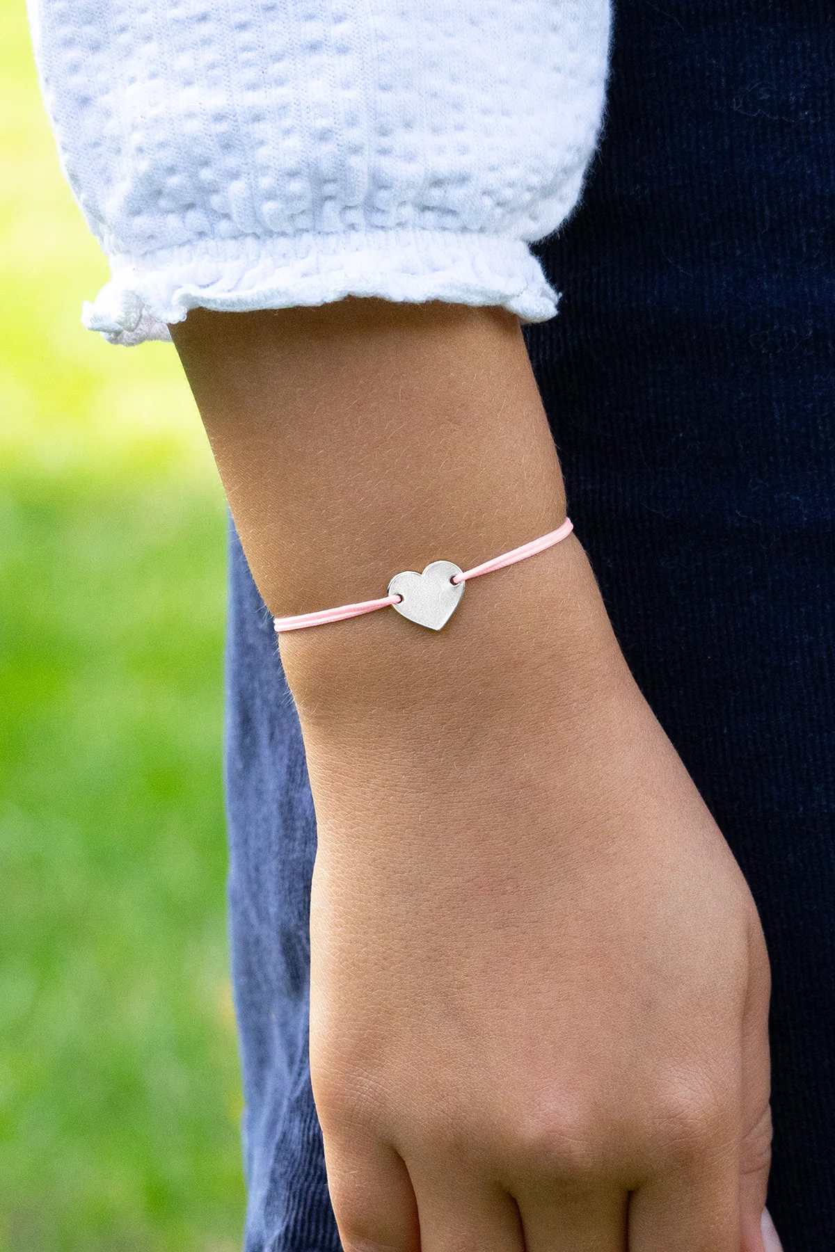 Coeur enfant bleu ciel plaqué argent - Image 3