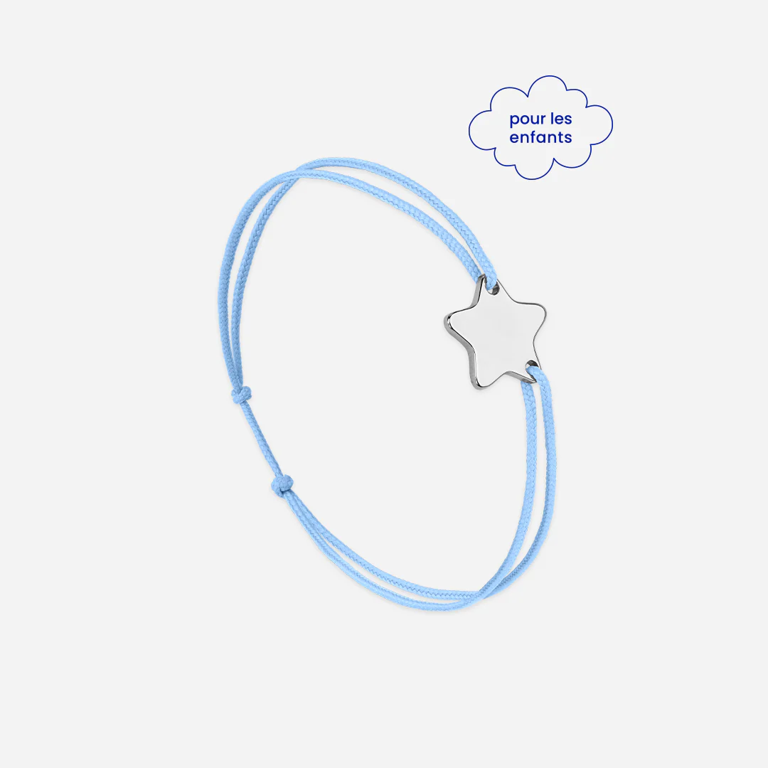 Étoile enfant bleu ciel plaqué argent