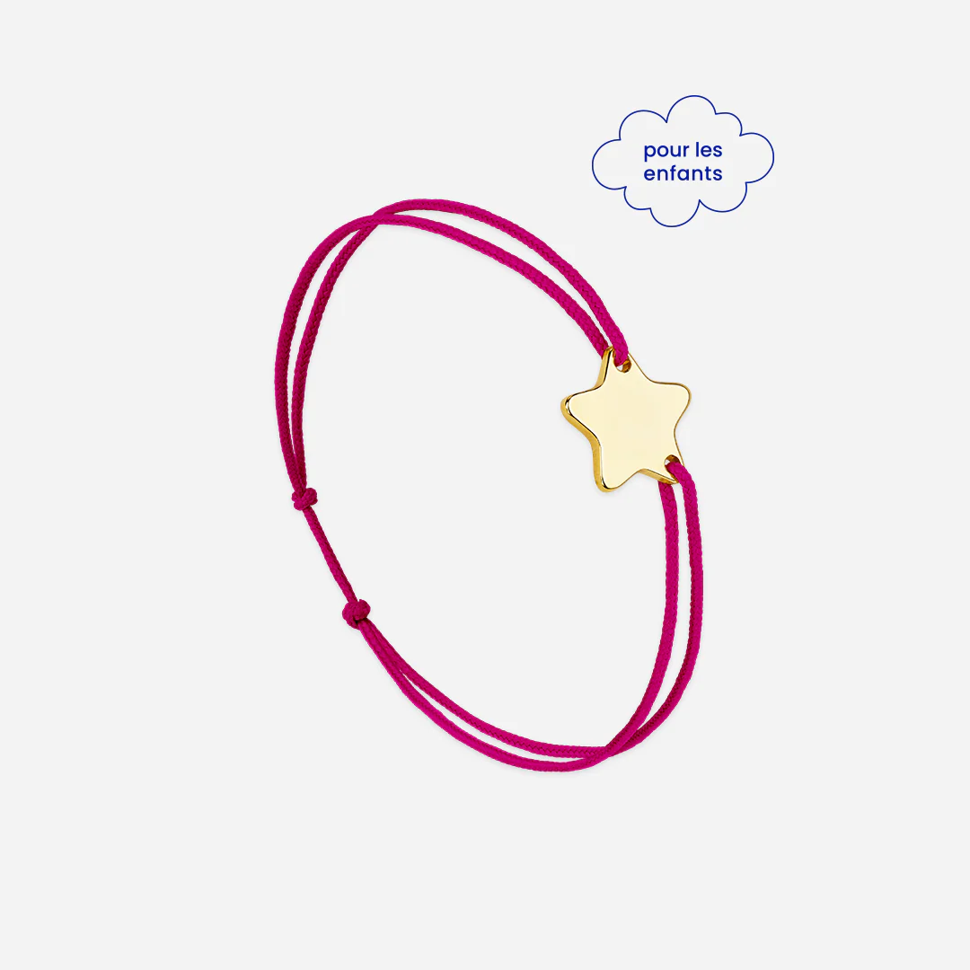 Étoile enfant rose fuchsia plaqué or