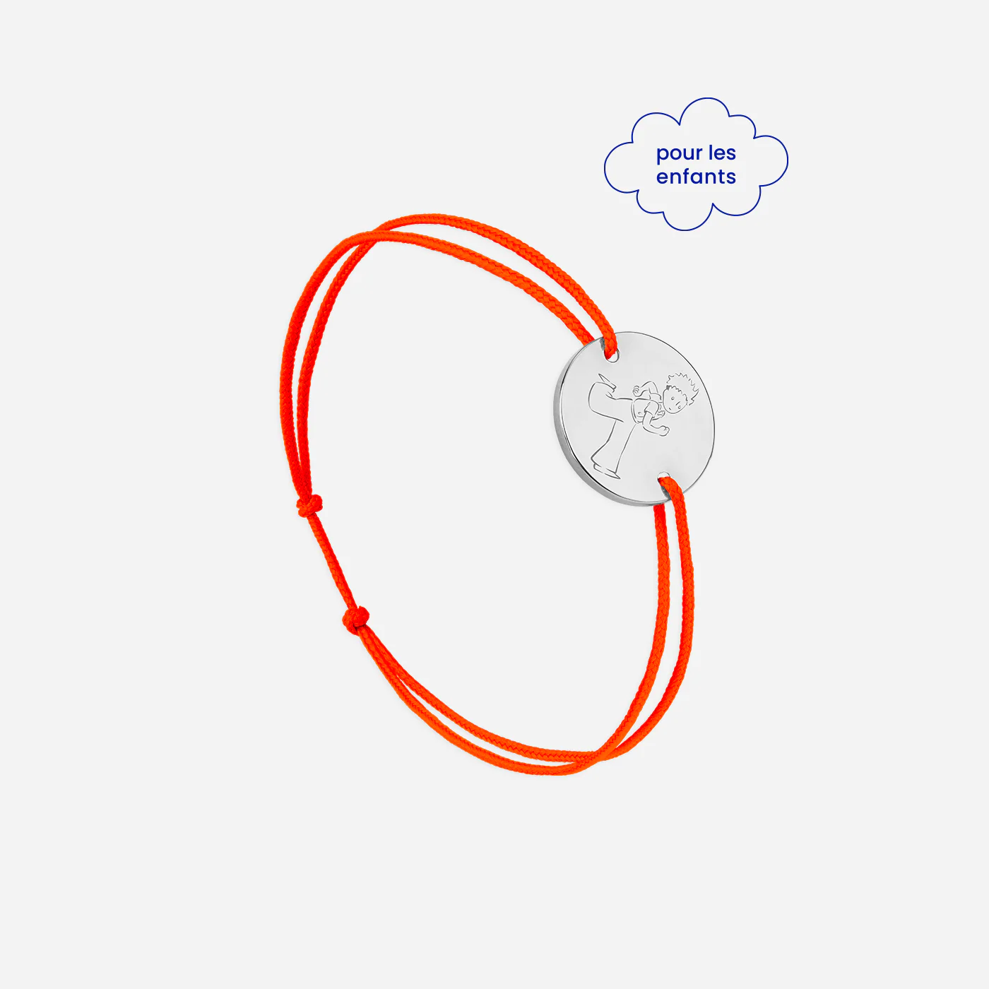 Le Petit Prince enfant orange plaqué argent