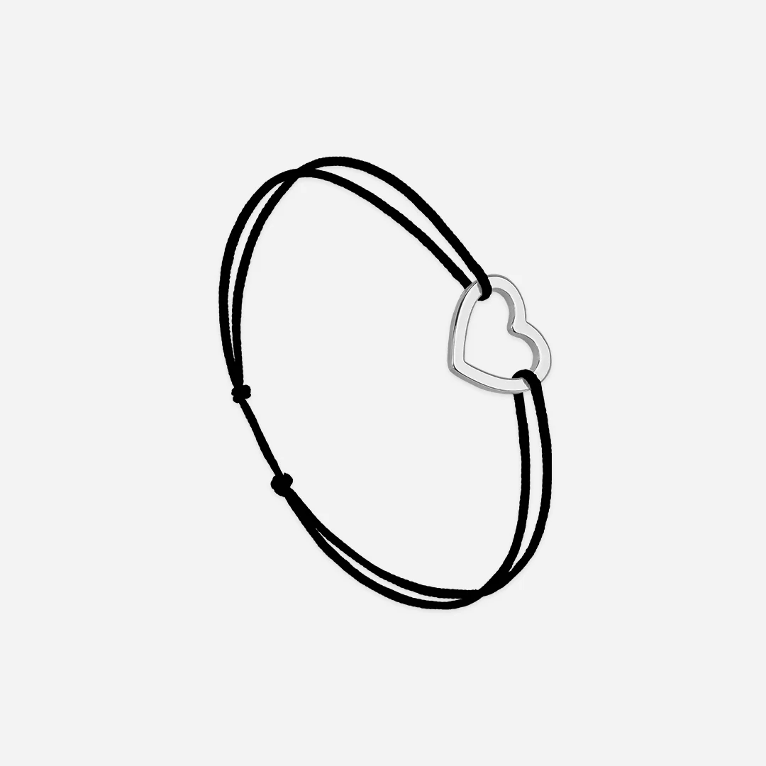 Pack Coeur x Coeur plein noir plaqué argent - Image 3
